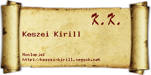 Keszei Kirill névjegykártya